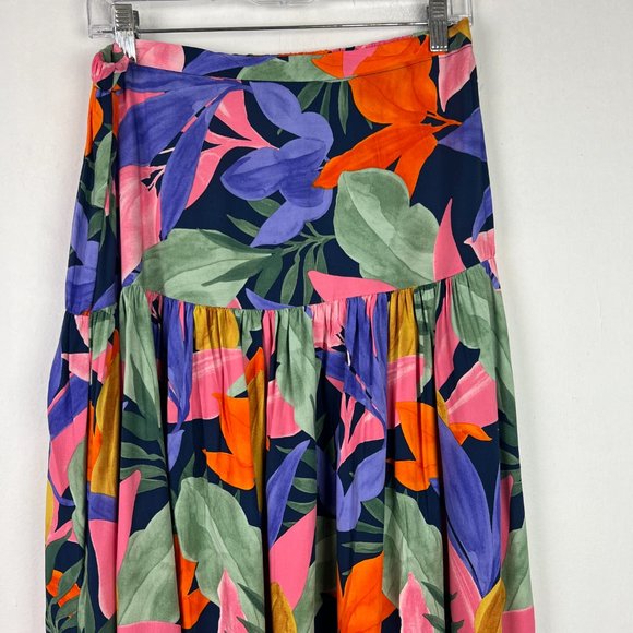 NWT Abel the Label Leonard Floral Leaf Maxi Skirt Slits Size Large L NEW - Picture 3 of 14